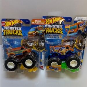 Hot Wheels Monster Trucks Set - Orange and Blue